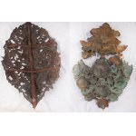 Lot of two brass palms late 18th early 19th century 80 x 55 cm; 67 x 40 cm embossed and engraved parts. State of conservation: detached parts., Lot of two brass palms late 18th early 19th century 80 x 55 cm; 67 x 40 cm embossed and engraved parts. State o