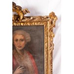 Portrait of Charles III second half of the 18th century oil painting on canvas 78 x 62 cm in a contemporary frame in gilded wood and carved with floral motifs. State of conservation: fair, abrasions on the painted surface., Portrait of Charles III second 
