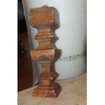Wooden balustrade 18th century 3.30 x 82 cm composed of two curvilinear elements, each of which has a stepped base tapering towards the top with a projecting central part. The head is also curvilinear with an owl&#39;s beak frame and a central prominence.