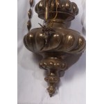 Votive lamp in suspension 19th century 60 x 30 cm made of brass, two-element body with pods. State of conservation: broken parts, Votive lamp in suspension 19th century 60 x 30 cm made of brass, two-element body with pods. State of conservation: broken pa