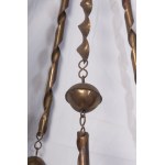 Votive lamp in suspension 19th century 60 x 30 cm made of brass, two-element body with pods. State of conservation: broken parts, Votive lamp in suspension 19th century 60 x 30 cm made of brass, two-element body with pods. State of conservation: broken pa