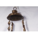 Votive lamp in suspension 19th century 60 x 30 cm made of brass, two-element body with pods. State of conservation: broken parts, Votive lamp in suspension 19th century 60 x 30 cm made of brass, two-element body with pods. State of conservation: broken pa