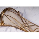Lot of eight wall sconces second half of the 20th century of which: four two-light crystal and brass lamps, two three-light gilded bronze lamps with palmette decorations and two drop-shaped brass lamps. State of preservation: very good., Lot of eight wall