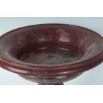 Sicilian red jasper basin centerpiece 20th century 25.5 x 36 x 14.5 cm with a plinth foot with circular support, with an everted edge with a steep flounce and a wide base. State of preservation: very good, Sicilian red jasper basin centerpiece 20th centur