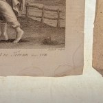 Lot of four etchings 18th century of different sizes and subjects. State of conservation: stains and blooms., Lot of four etchings 18th century of different sizes and subjects. State of conservation: stains and blooms.