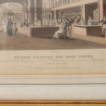 Lot of four multiples on paper with interior views late 19th century early 20th century with different subjects and sizes in a golden frame. State of preservation: good., Lot of four multiples on paper with interior views late 19th century early 20th cent