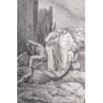 Illustration from the Divine Comedy with Dante and Charon multiple on paper in off set 30 x 24 cm framed, signed. State of preservation: very good, Illustration from the Divine Comedy with Dante and Charon multiple on paper in off set 30 x 24 cm framed, s