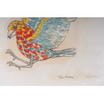 Pigeon, multiple on paper 34 x 48 cm signed in frame. State of preservation: very good, Pigeon, multiple on paper 34 x 48 cm signed in frame. State of preservation: very good