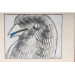 Pigeon head, multiple on paper 21 x 27 cm signed in frame. State of preservation: very good, Pigeon head, multiple on paper 21 x 27 cm signed in frame. State of preservation: very good