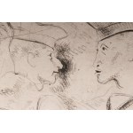 Study for sailors&#39; heads multiple on paper 21 x 24.5 cm signed and titled in frame. State of preservation: very good, Study for sailors&#39; heads multiple on paper 21 x 24.5 cm signed and titled in frame. State of preservation: very good