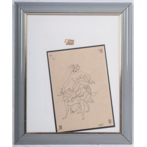 Female study, multiple on paper 30 x 21 cm signed in frame. State of preservation: very good, Female study, multiple on paper 30 x 21 cm signed in frame. State of preservation: very good