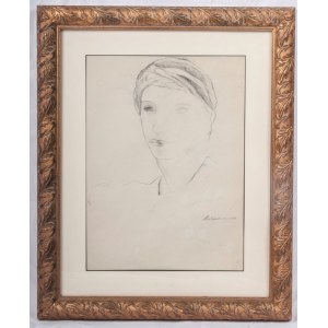 Woman&#39;s face, multiple on paper 42 x 30.5 cm signed in frame. With authentication on paper by Carabella Montanarini. State of preservation: very good, Woman&#39;s face, multiple on paper 42 x 30.5 cm signed in frame. With authentication on paper by Ca