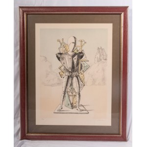 The mannequin multiple on paper 67 x 50 cm signed and numbered 61/95 in frame. State of preservation: very good, The mannequin multiple on paper 67 x 50 cm signed and numbered 61/95 in frame. State of preservation: very good