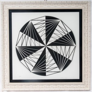 Three-dimensional composition 60 x 60 x 2.5 cm signed and numbered 34/55 in frame. State of preservation: very good, Three-dimensional composition 60 x 60 x 2.5 cm signed and numbered 34/55 in frame. State of preservation: very good