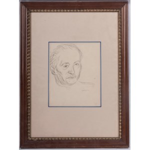 Old man&#39;s head pencil drawing on paper 25 x 20 cm signed in frame. State of preservation: very good, Old man&#39;s head pencil drawing on paper 25 x 20 cm signed in frame. State of preservation: very good