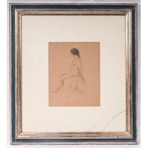 Nude woman 1932 Pencil on paper 25 x 20 cm signed, dated in frame. With authentication from the art gallery the Sphinx by Mauro Borgiani. State of preservation: very good, Nude woman 1932 Pencil on paper 25 x 20 cm signed, dated in frame. With authenticat