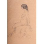 Nude woman 1932 Pencil on paper 25 x 20 cm signed, dated in frame. With authentication from the art gallery the Sphinx by Mauro Borgiani. State of preservation: very good, Nude woman 1932 Pencil on paper 25 x 20 cm signed, dated in frame. With authenticat
