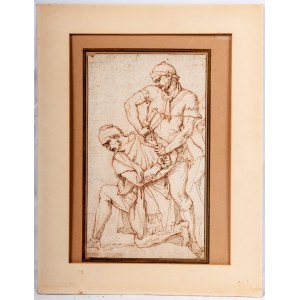 Gallic Prisoner ink drawing on laid paper 26 x 15 cm probable recovery from an ancient monument. State of preservation: good., Gallic Prisoner ink drawing on laid paper 26 x 15 cm probable recovery from an ancient monument. State of preservation: good.