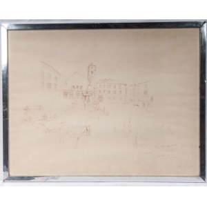 St. Mary in Trastevere Marker on paper, 50 x 65 cm signed, dedication in frame. State of preservation: very good, St. Mary in Trastevere Marker on paper, 50 x 65 cm signed, dedication in frame. State of preservation: very good