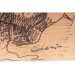Gulliver 1948 Marker on paper 32 x 44 cm signed, dated in frame. On the back with a declaration of ownership to the author&#39;s collection. Condition: very good, broken glass, Gulliver 1948 Marker on paper 32 x 44 cm signed, dated in frame. On the back w