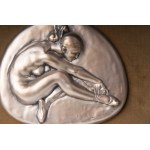 The dancer 18 x 19 cm sculpture in 925 silver form. State of preservation: good., The dancer 18 x 19 cm sculpture in 925 silver form. State of preservation: good.