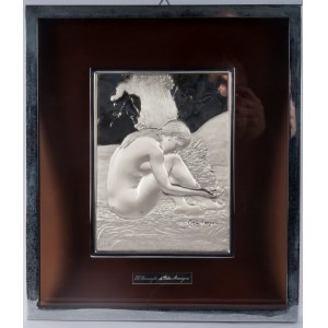 &quot;The Sprout&quot; 17 x 22.8 cm 925/1000 silver plate gr.250 copy no. I /345 in frame State of preservation: very good, &quot;The Sprout&quot; 17 x 22.8 cm 925/1000 silver plate gr.250 copy no. I /345 in frame State of preservation: very good