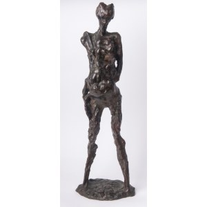 Anthropomorphic sculpture entirely in bronze 1967 60 x 18 x 13 cm brown patina, marked CA 67, Anthropomorphic sculpture entirely in bronze 1967 60 x 18 x 13 cm brown patina, marked CA 67