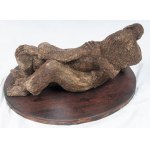 Untitled, ceramic sculpture 40 x 40 x 20 cm with a brown patina. State of preservation: good, Untitled, ceramic sculpture 40 x 40 x 20 cm with a brown patina. State of preservation: good