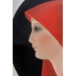 &quot;Virgo Potens&quot;, relief medallion late 30s/40s 25 x 20 cm mold-shaping, in polychrome ceramic. Manufactured by IGNI Torino by Lionello Franchini, signature and model number in black under the base. State of preservation: very good, &quot;Virgo Po