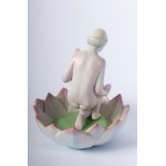 Nymph second half of the 20th century 24 x 9.8 cm sculpture modelled by casting in polychrome ceramic in the round. Ronzan Giuseppe Manufacture, signature under the base with circular stamp of authorization from the Ministry of Industry. State of preserva