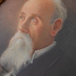 Portrait of an old man with a beard second half of the 19th century pastel on oval-shaped paper 54 x 43 cm within a contemporary gilded wooden frame. State of preservation: good., Portrait of an old man with a beard second half of the 19th century pastel 
