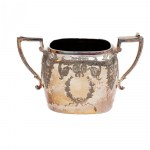 Silver metal coffee service English stamps, first quarter of the 20th century engraved part in different sizes pcs.3 Condition: good, wear on the silver plating as per use over time., Silver metal coffee service English stamps, first quarter of the 20th c