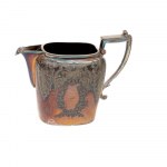 Silver metal coffee service English stamps, first quarter of the 20th century engraved part in different sizes pcs.3 Condition: good, wear on the silver plating as per use over time., Silver metal coffee service English stamps, first quarter of the 20th c
