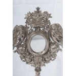 Monstrance with mirror late 19th century 31.5 x 16 cm in metal. State of preservation: good, Monstrance with mirror late 19th century 31.5 x 16 cm in metal. State of preservation: good