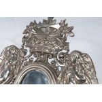 Monstrance with mirror late 19th century 31.5 x 16 cm in metal. State of preservation: good, Monstrance with mirror late 19th century 31.5 x 16 cm in metal. State of preservation: good