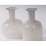 Lot of two Zanfirico blown glass bottles 10 x 6 cm; 9.7 x 6 cm from Murano. Designed by Venice Zanetti in the 70s State of preservation: good, Lot of two Zanfirico blown glass bottles 10 x 6 cm; 9.7 x 6 cm from Murano. Designed by Venice Zanetti in the 70