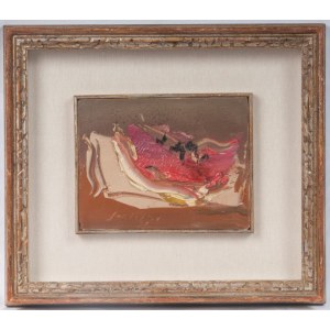 Untitled oil painting on board 20 x 25 cm signed in frame. With authentication on photo by the artist. State of preservation: very good, Untitled oil painting on board 20 x 25 cm signed in frame. With authentication on photo by the artist. State of preser
