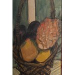 Basket with fruit oil painting on canvas 65 x 25 cm signed in frame State of preservation: good, Basket with fruit oil painting on canvas 65 x 25 cm signed in frame State of preservation: good