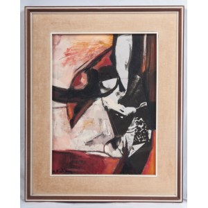 Raptor-abstract 5/101968 acrylic on canvas 40 x 30 cm in a contemporary frame, signed on the front lower left and signed, titled and dated on the back. State of preservation: good., Raptor-abstract 5/101968 acrylic on canvas 40 x 30 cm in a contemporary f