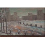 Lot of three paintings: mountain landscape oil on board front and back, signed and dated 1920 28 x 22 cm; mountain landscape oil on cardboard signed and dated 1919 15.5 x 26 cm; winter landscape oil on cardboard signed 9 x 14 cm Condition: good, minimal d