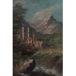 Lot of three paintings: mountain landscape oil on board front and back, signed and dated 1920 28 x 22 cm; mountain landscape oil on cardboard signed and dated 1919 15.5 x 26 cm; winter landscape oil on cardboard signed 9 x 14 cm Condition: good, minimal d