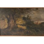 Lot of two landscapes first half of the 20th century oil paintings on cardboard 10 x 16 cm framed, signed and initialed State of preservation: good., Lot of two landscapes first half of the 20th century oil paintings on cardboard 10 x 16 cm framed, signed