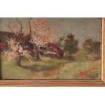 Lot of two landscapes first half of the 20th century oil paintings on cardboard 10 x 16 cm framed, signed and initialed State of preservation: good., Lot of two landscapes first half of the 20th century oil paintings on cardboard 10 x 16 cm framed, signed