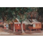 At the fair 1929 oil painting on canvas 65 x 77 cm framed, signed and dated. State of preservation: good, At the fair 1929 oil painting on canvas 65 x 77 cm framed, signed and dated. State of preservation: good