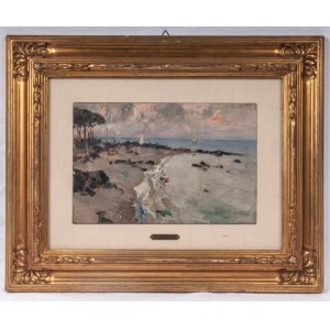 Ischia August &#39;916 oil painting on board 16.5 x 25 cm signed, dated in frame. State of preservation: very good, Ischia August &#39;916 oil painting on board 16.5 x 25 cm signed, dated in frame. State of preservation: very good