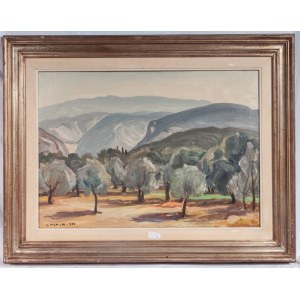 Landscape with trees 1970 oil painting on canvas 50 x 70 cm signed, dated in frame. State of preservation: good, Landscape with trees 1970 oil painting on canvas 50 x 70 cm signed, dated in frame. State of preservation: good