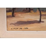 Landscape with trees 1970 oil painting on canvas 50 x 70 cm signed, dated in frame. State of preservation: good, Landscape with trees 1970 oil painting on canvas 50 x 70 cm signed, dated in frame. State of preservation: good