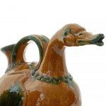 Pair of duck-shaped jugs second half of the 20th century 26 x 47 x 20 cm in polychrome ceramic. Good state of preservation., Pair of duck-shaped jugs second half of the 20th century 26 x 47 x 20 cm in polychrome ceramic. Good state of preservation.