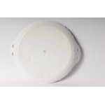 Porcelain serving tray, second half of the 20th century 30 x 2 cm round shape with wing handles, leaf decoration on a white background, Ginori manufacture. State of preservation: very good, Porcelain serving tray, second half of the 20th century 30 x 2 cm