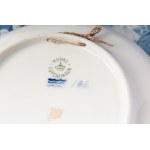 Lot of sixty-seven plates 20th century diameter 18 x 2.5 cm with Christmas scenes, wall mounted, in blue background porcelain. B and G manufacture. Denmark. From the first half of the 20th century to the end of the 20th century State of preservation: good